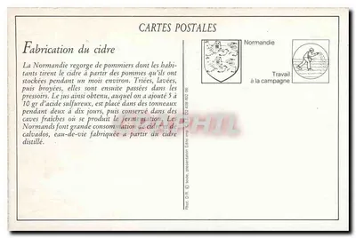 Produkcja cydru — Normandia — Wydawnictwo D.R. prezentacja — Rewers