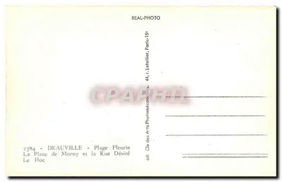Deauville — A Praça de Morny e a Rua Désiré — REAL-PHOTO — Verso