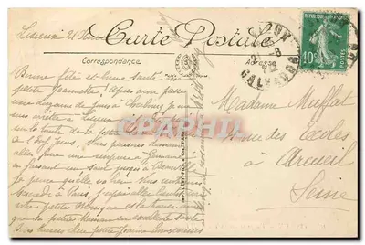 Lisieux — Vista tirada sobre a Touques, a Igreja de São Désir — Edição Artística Marchin Tabacs, n°109 — Verso