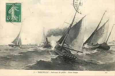 Trouville — Barcos de pesca — Tempo forte — AD