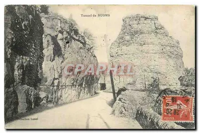 Túnel de RUOMS — vista do túnel entre falésias — Coleção Lunel