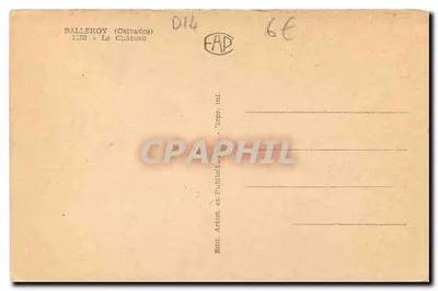 Bilhete postal antigo Balleroy Calvados O Castelo — Verso