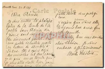 Lisieux (Calvados) — Túmulo de Irmã Thérèse da Criança Jesus e da Santa Face — ND. Fot. 106 — Verso