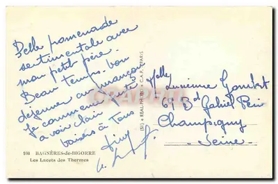 Os Curvas dos Termas — Bagnères-de-Bigorre — editor C.A.P. n°108 — Verso