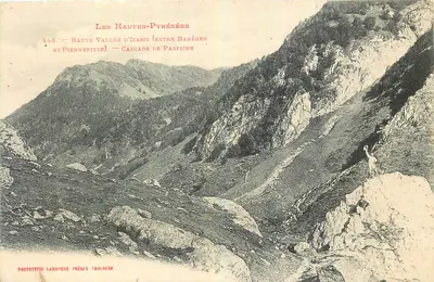 As Altas Pirineus — Alta Valeira de Izabit (entre Barèges e Pierrefitte) — Cachoeira de Paspiche — Fototipia Labouche Frères Toulouse