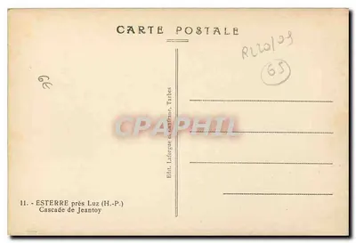 Esterre blisko Luz (H.-P.) — Wodospad Jeantoy — Wydawca: Laforgue i Camfrano, Tarbes — Rewers