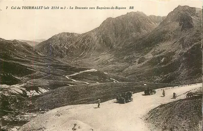 Col do Tourmalet (alt 2114 m.) — A Descida para Bagnères-de-Bigorre — Bloc Frères, editores, Bordeaux