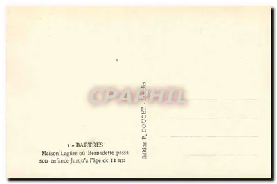 Dom Lagües — Bernadetta spędziła dzieciństwo do 12 lat — Wydawnictwo P. Doucet, Loudeac — Rewers