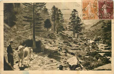 Bilhete postal antigo Les Pyrenees Sur la Route Lac d'Estom