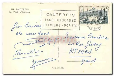 Most Hiszpański — Cauterets — Wydawnictwo Fotograficzne Prawdziwe — Rewers