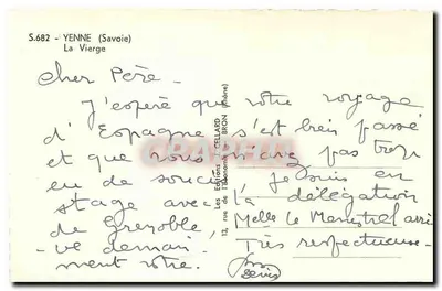 A Virgem — Yenne (Savoie) — Les Éditions J. CELLARD, Bron — Verso