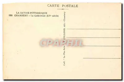 Chambéry — Catedral (século XV) — A. Collomb, edição 1306 — Verso