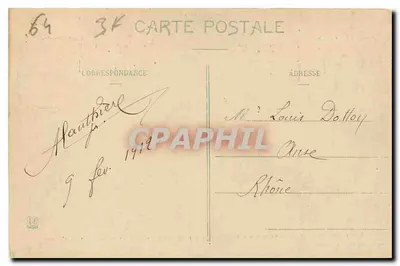 Pau - Bézanos en de Ketting van de Pyreneeën (linkerkant) vanaf de Terras van het Winterpaleis — Fototipo Labouche frères, Toulouse — Achterkant
