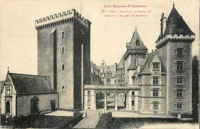 Pau - Castelo de Henrique IV - Fachada e Entrada — Les Basses-Pyrénées, editor LF, n°40