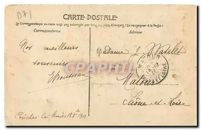 Dracy-les-Couches — O Castelo — Editor: J. P. & J. J. Broussin — Verso