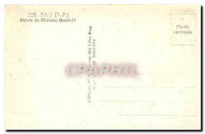 Castelo Henri-IV — Pau — Edição dos Lilases — Verso