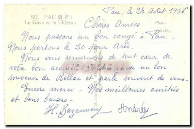 Pau — O Gave e o Castelo — Ed. Les Peul, n°302 — Verso