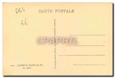 Les Allées — Cambo-les-Bains (B.P.) — Fototipia Marcel Dalboy, Bordeaux — Verso