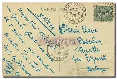 Hendaye (B.-P.) — Wieża Okrągła, Dom Pierre Loit, Zamek Camino — Marcel Lichoy, Bordeaux — Rewers
