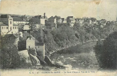 Oloron-Sainte-Marie — O Gave d'Aspe e Vista da Cidade — C.C. 26
