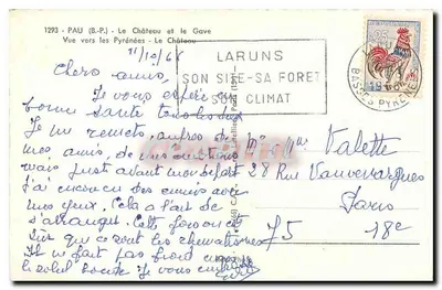 Pau (B.P.) — Widok na Pireneje — Zamek i rzeka Gave — Rewers