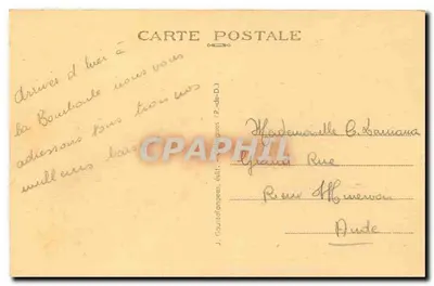 Estrada de Saint-Sauves e Lago do Barragem — A Auvergne — G. D'O. 1393 — Verso