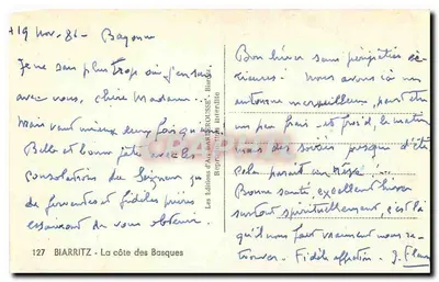 Biarritz - A costa dos Bascos — As Edições de Arte BARBÉROUSSE, Biarritz, n°127 — Verso