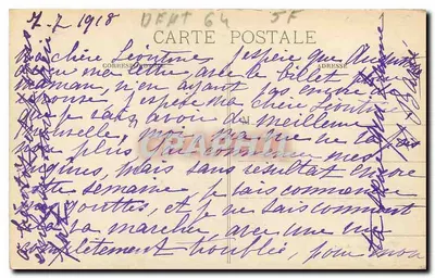 Stara pocztówka Pau — Boulevard des Purénées et Avenue Léon-Say — Édition Galeries Modernes, n°37 — Rewers
