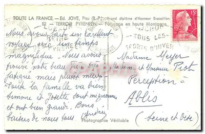 Paisagem de pastoreio em alta montanha — Território Pirenéu — Ed. JOVE, Pau (B.P.) — Verso
