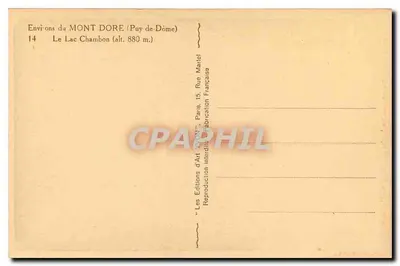 Lac Chambon — Mont Dore (Puy-de-Dôme) — Les Éditions d'Art — Verso