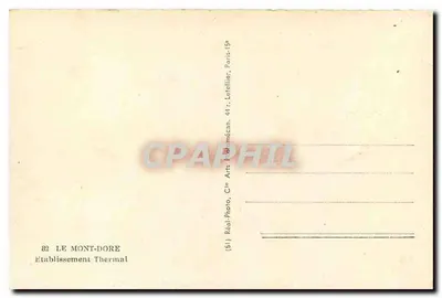 Mont-Dore — Estabelecimento Termal — Cie Arts-Photo, Paris — Verso