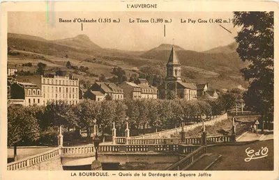 La Bourboule — margens da Dordogne e Praça Joffre — L'Auvergne