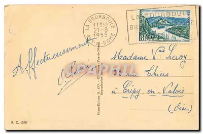 La Bourboule — margens da Dordogne e Praça Joffre — L'Auvergne — Verso