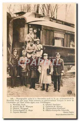 Assinatura do Armistício — 11 de Novembro de 1918 — Fotografia de Pupier