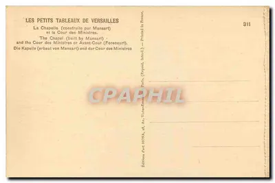 La Chapelle i Kwatera Ministrowa — Versailles — Wydawnictwo Sztuki MONA — Rewers