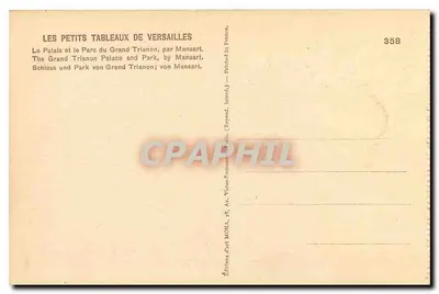 Le Grand Trianon — Versailles — Éditions des Petits Tableaux de Versailles, n° 358 — Verso