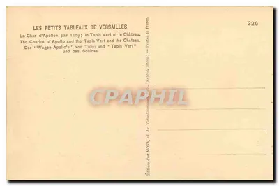 Woz Apollona, Tapis Vert i Zamek — Versailles — Wydawnictwo Sztuki MOYA, nr 326 — Rewers