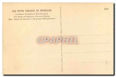 Basen Neptuna — Versailles — Wydawnictwo artystyczne MONA, n°324 — Rewers