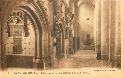 Igreja de Mozac — Capelas da Nef lateral Sul (século XV) — Amat, Editor — Riom