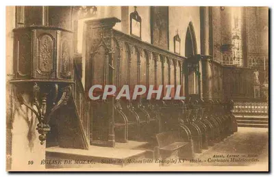 Igreja de Mozac — Stalles dos monges (lado do Evangelho) século XV — Amat, Editor — Misméricordes