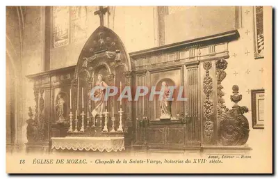 Igreja de Mozac — Capela da Santa Virgem, madeireiros do século XVII — Amat, Editor — Riom