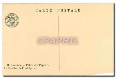 Avignon — Palácio dos Papas — A Janela da Indulgência — Verso