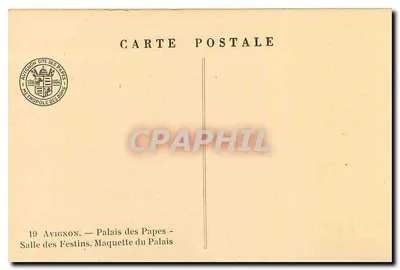 Avignon — Palácio dos Papas — Maquete do Palácio — Sala dos Festins — Verso