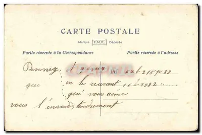 Violetas e peixe — 1º de Abril — carta postal ilustrada — Verso