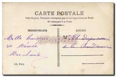 Dziewczyna trzymająca bukiet kwiatów — De……… recevez ces fleurs — J.C. Paris n°23 — Rewers
