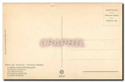 A Sibila Delfica — Michel-Ange — Capela Sistina — n° 294-12 — Verso