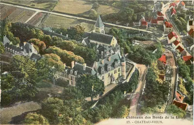 Château-Vieux — Os Grandes Castelos das Margens do Loire — série 17 — reprodução litográfica