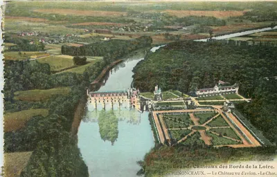 Chenonceaux — O Castelo visto de avião — Os Grandes Castelos das Margens do Loire