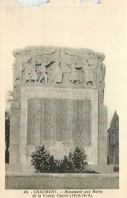 Chaumont — Monumento aos Mortos da Grande Guerra (1914-1918) — Fototipia Daniel Delhoy, Mirecourt