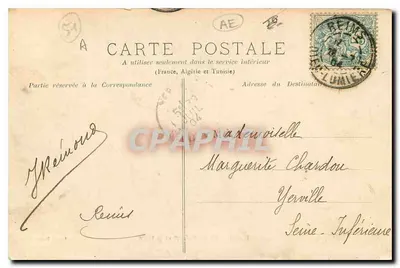 Reims — Statua Colberta i Stacja — Grand Bazar, Reims — Rewers